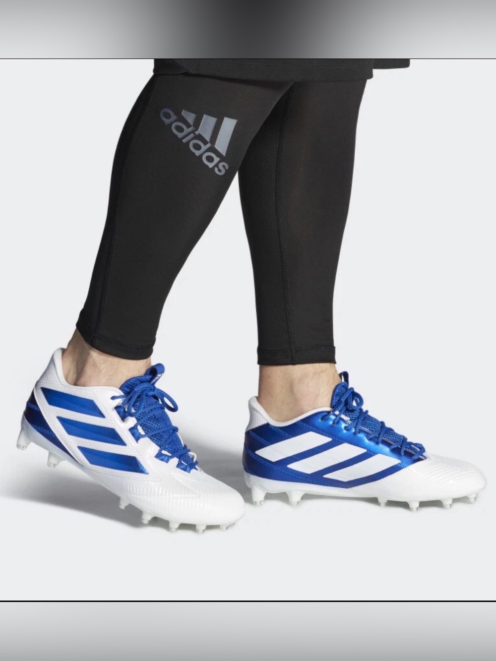 NIB Adidas 2019 Freak Carbon Low Football Cleats White Blue F97398 Men's Size 17